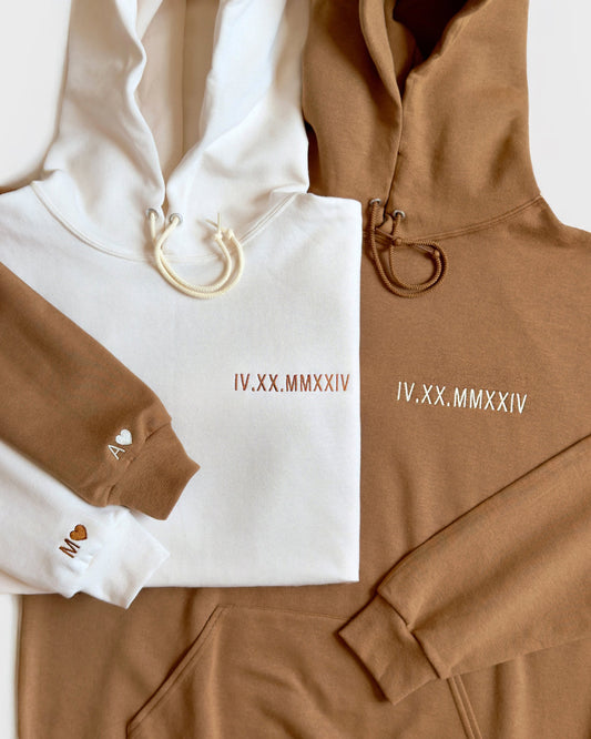 Custom Embroidered Roman Numeral Hoodie