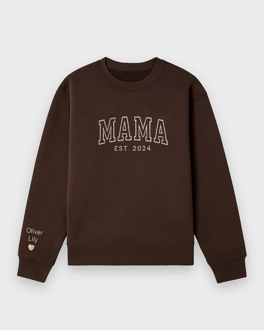 Classic Varsity Mama Embroidered Sweatshirt