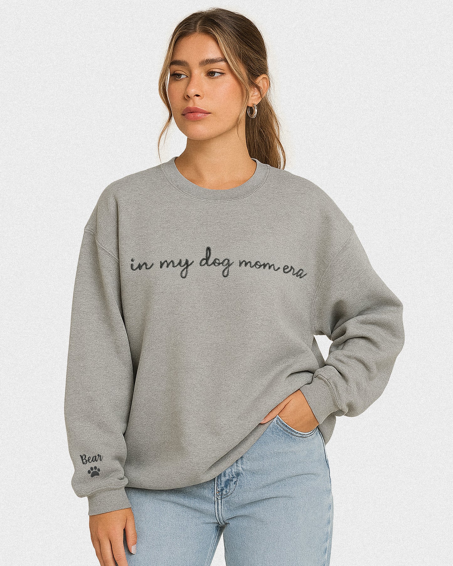 In My Dog Mom Era Embroidered Sweatshirt