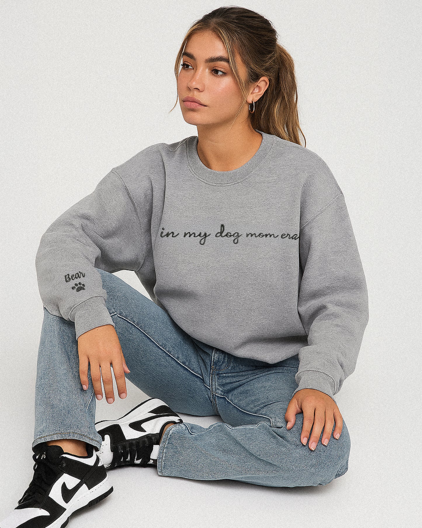 In My Dog Mom Era Embroidered Sweatshirt