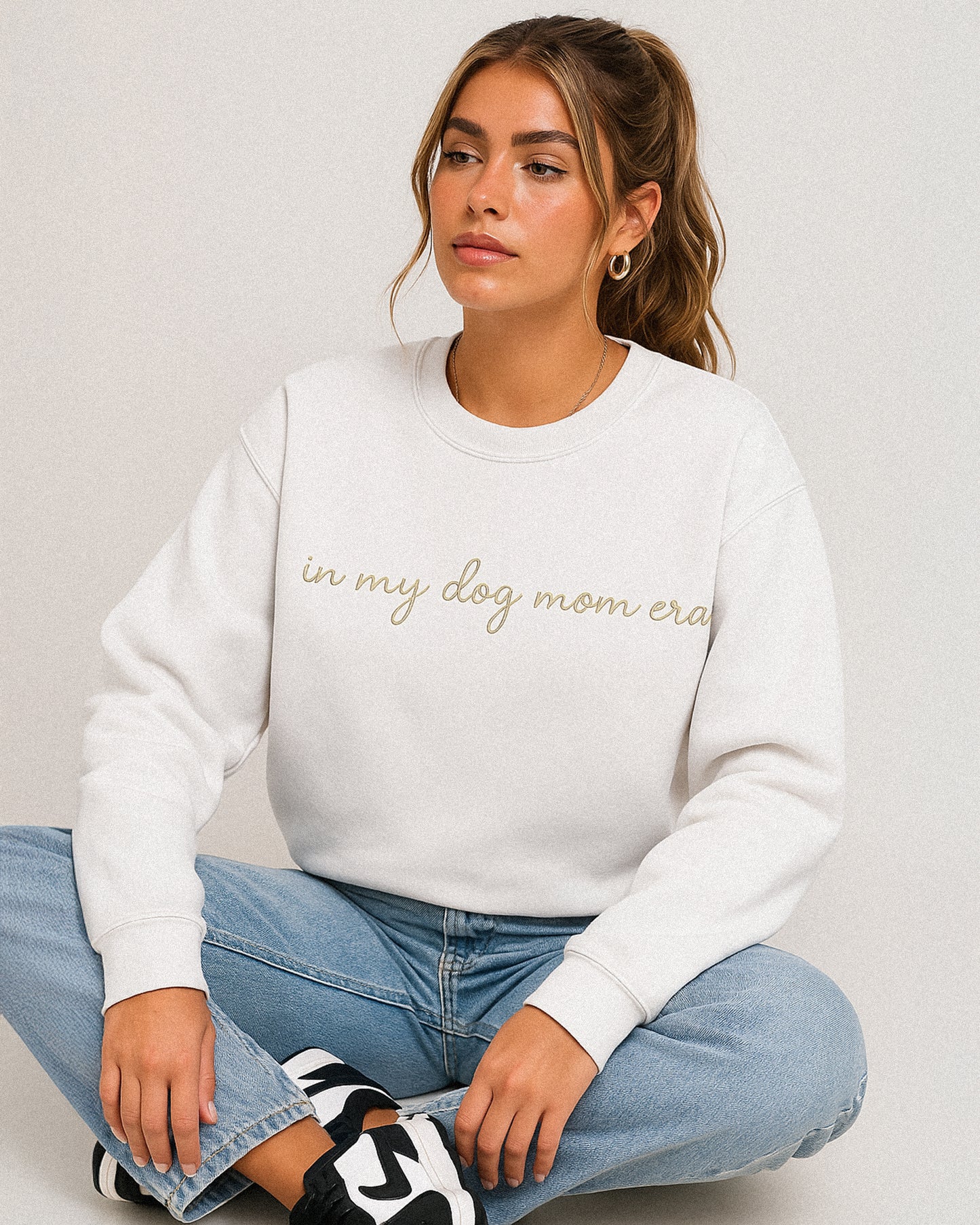 In My Dog Mom Era Embroidered Sweatshirt