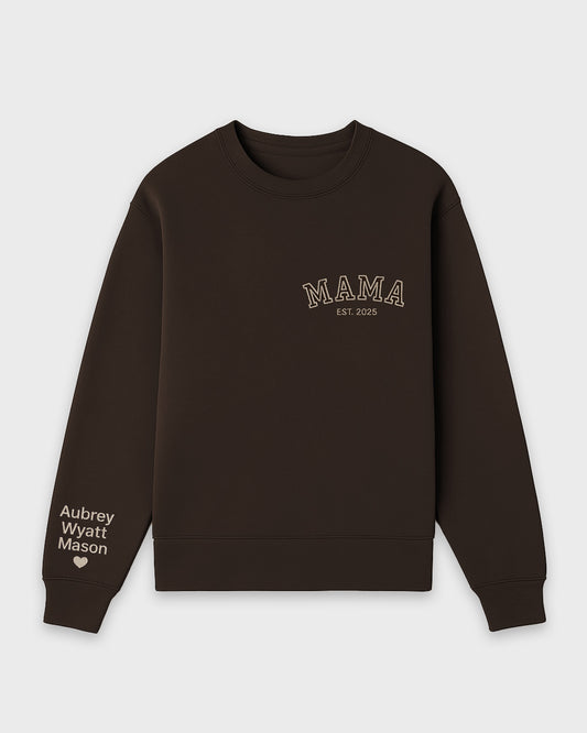 Varsity Mama Accent Embroidered Sweatshirt
