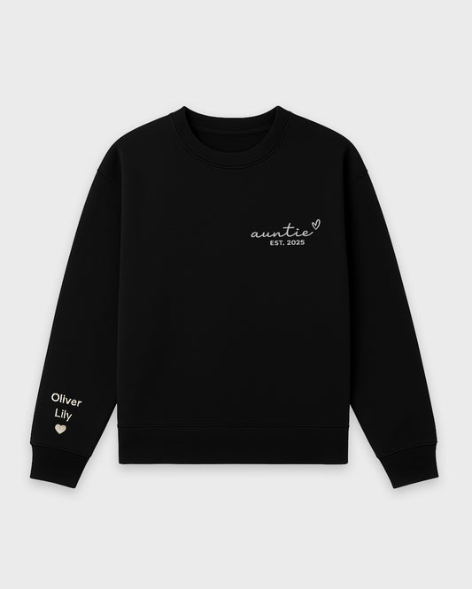 Script Auntie Embroidered Sweatshirt