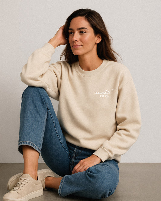 Script Auntie Embroidered Sweatshirt