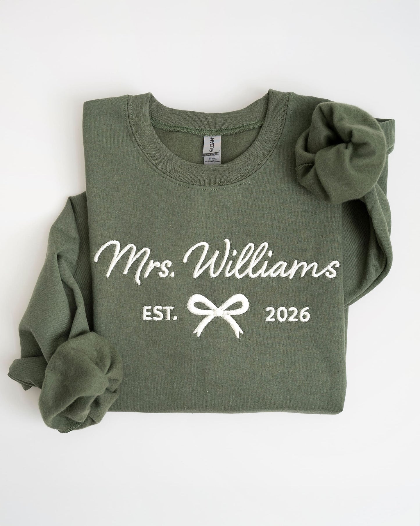 Custom Mrs. EST. Embroidered Sweatshirt
