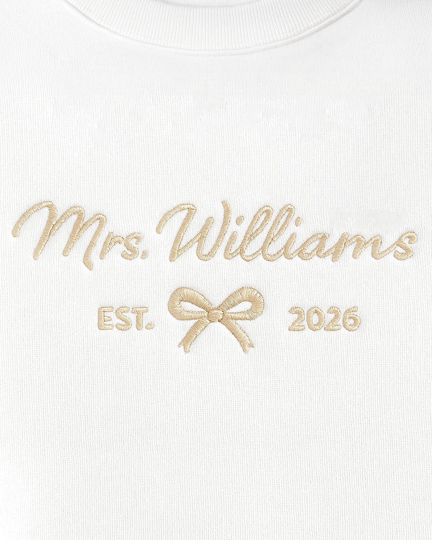 Custom Mrs. EST. Embroidered Sweatshirt