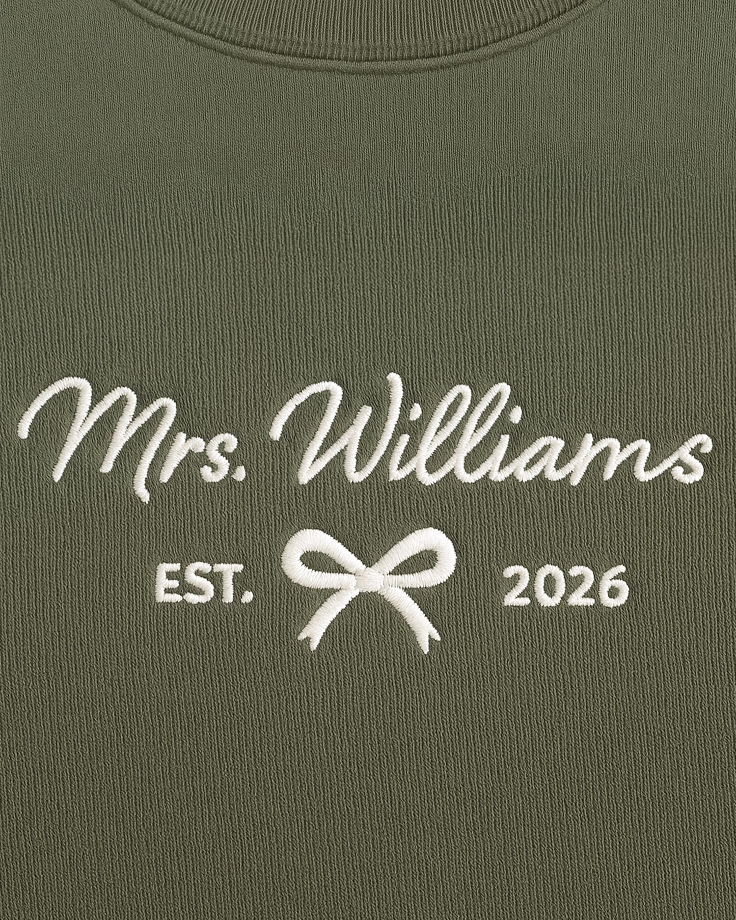 Custom Mrs. EST. Embroidered Sweatshirt