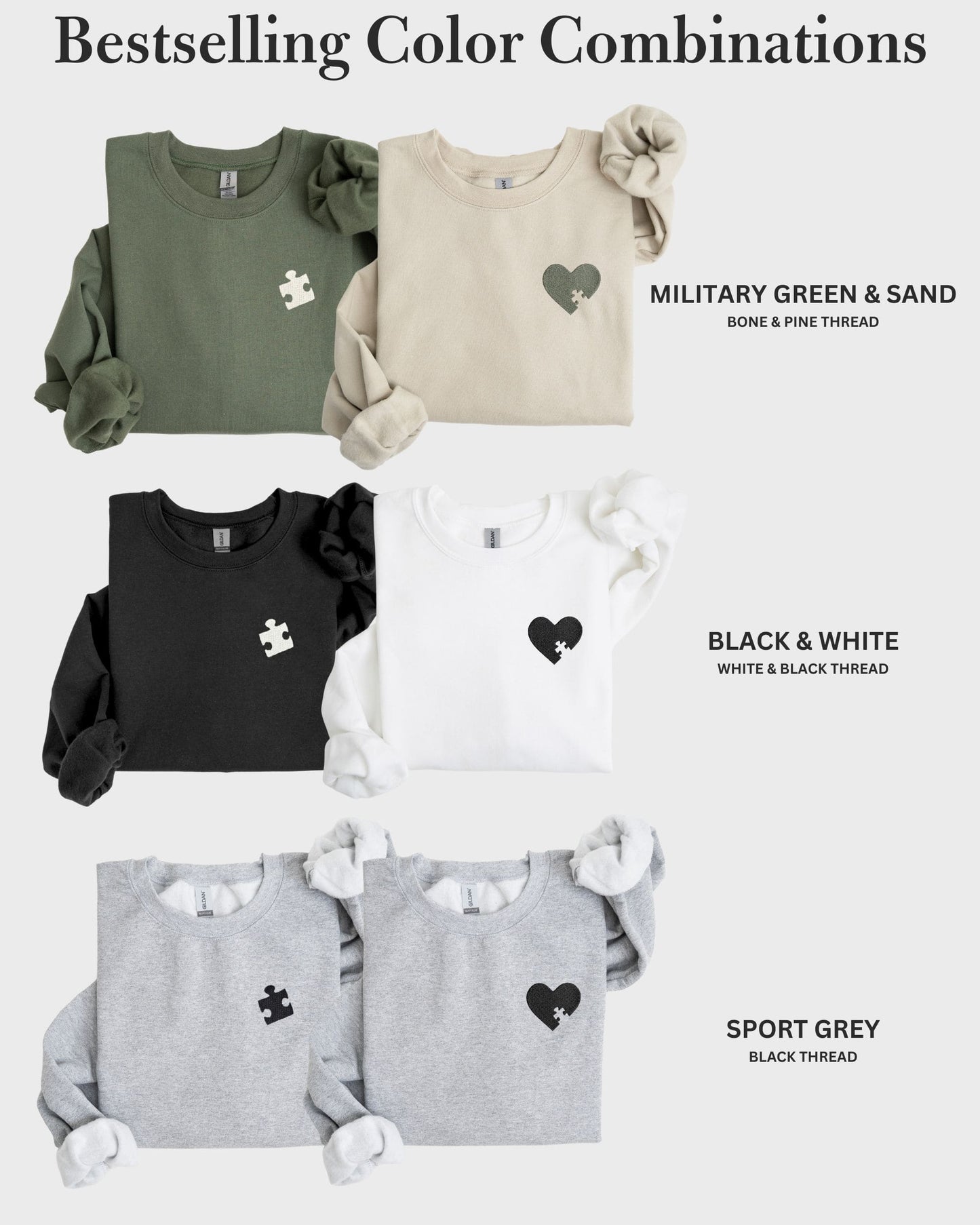 Puzzle Piece Embroidered Sweatshirt