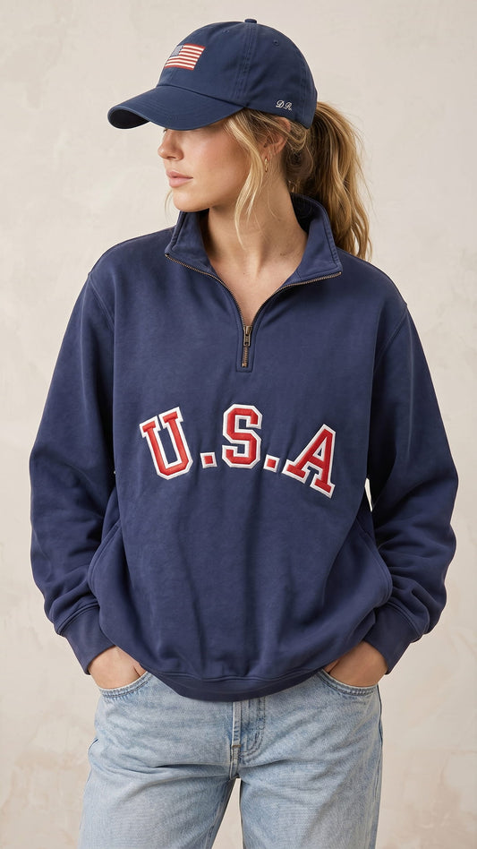 The American Heritage Gift Set | Embroidered USA Quarter-Zip Bundle