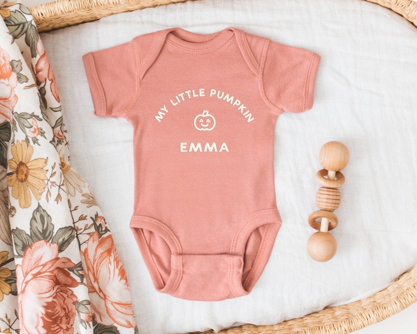 My Little Pumpkin Embroidered Bodysuit