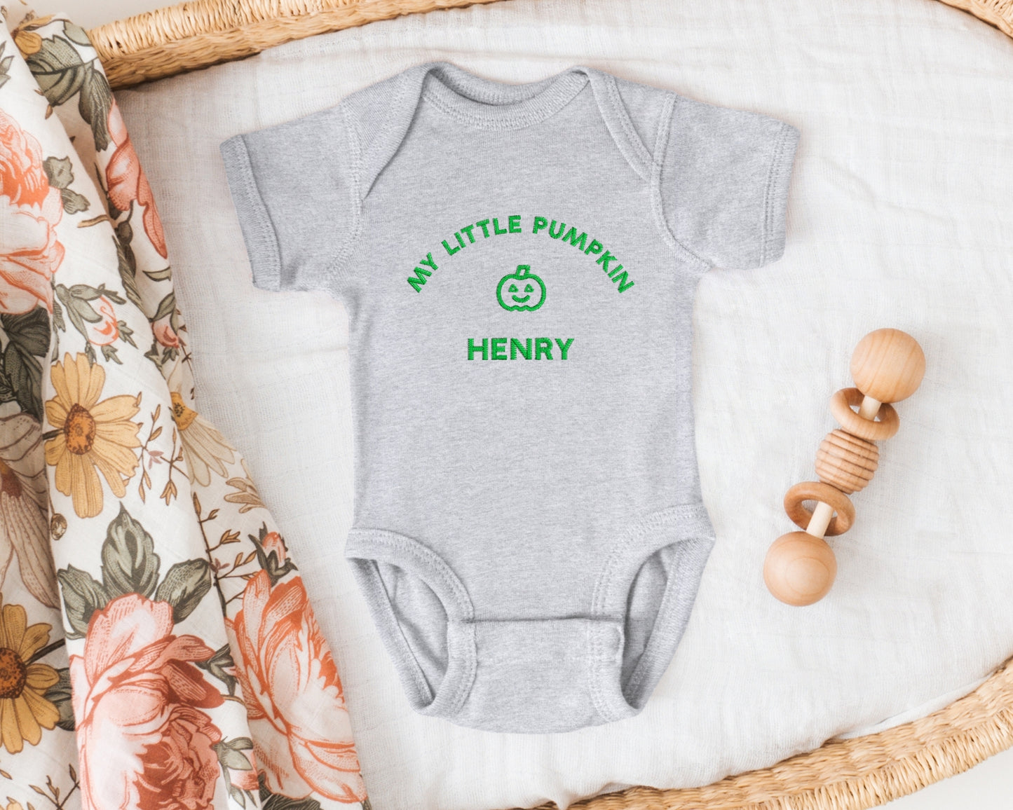 My Little Pumpkin Embroidered Bodysuit