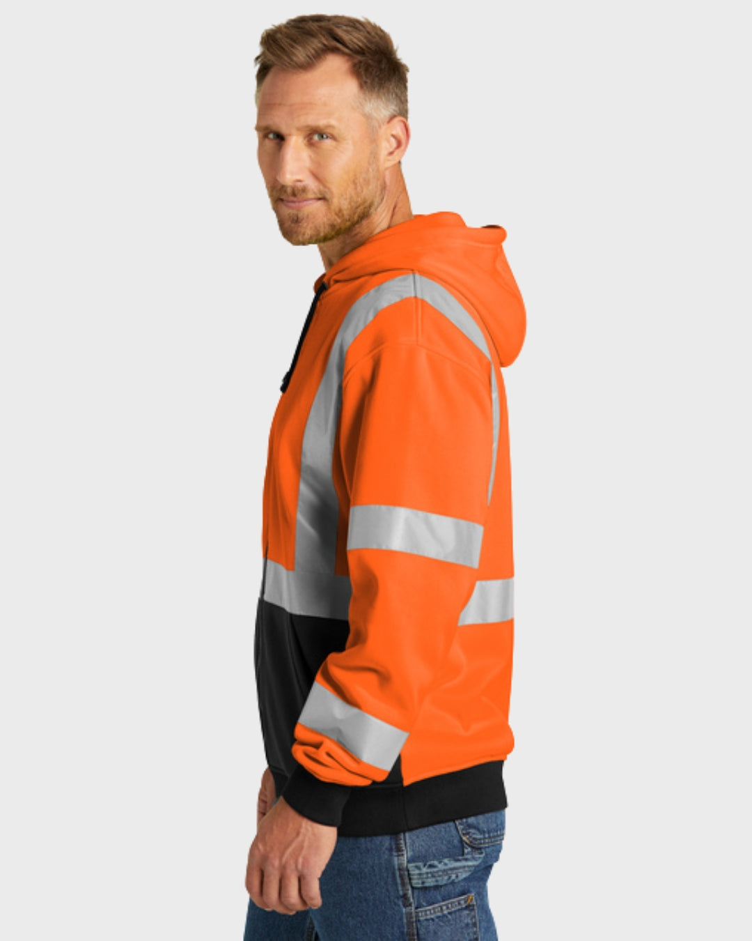 CornerStone® ANSI 107 Class 3 Heavy-Duty Fleece Full-Zip Hoodie
