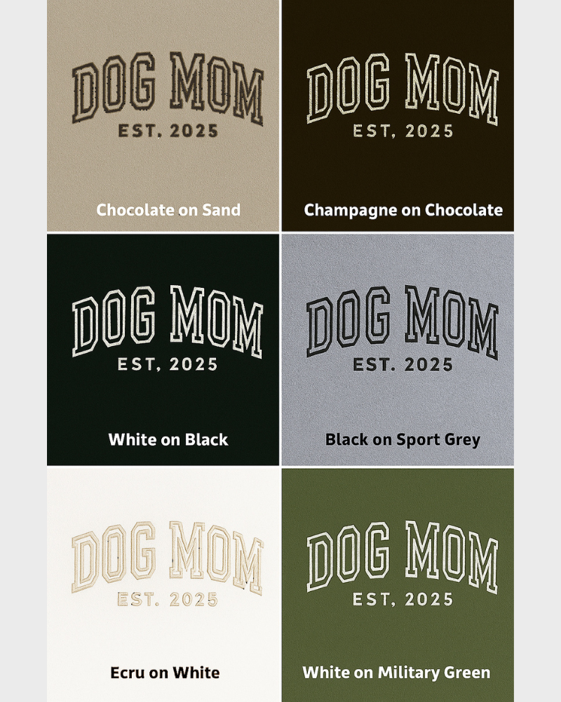 Varsity Dog Mom Embroidered Sweatshirt