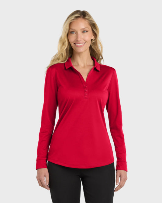 Port Authority® Women's Silk Touch™ Performance Long Sleeve Polo
