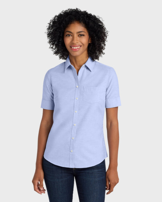 Port Authority® Women's Short Sleeve SuperPro™ Oxford Shirt