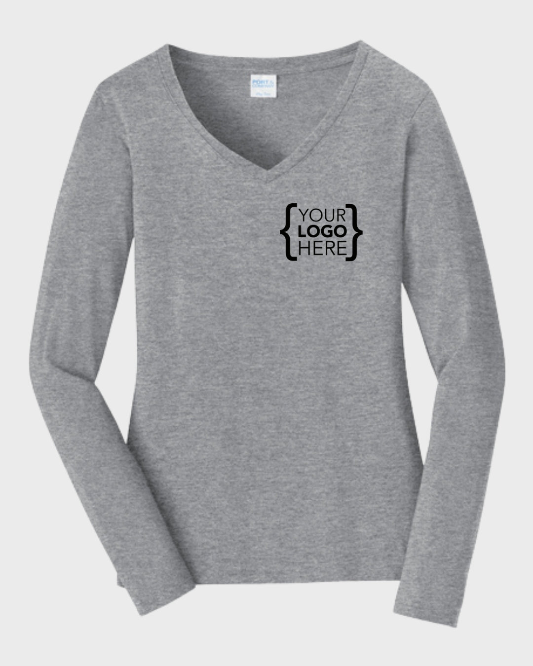 Port & Co™ Women's Long Sleeve Fan Favorite™ V-Neck Tee