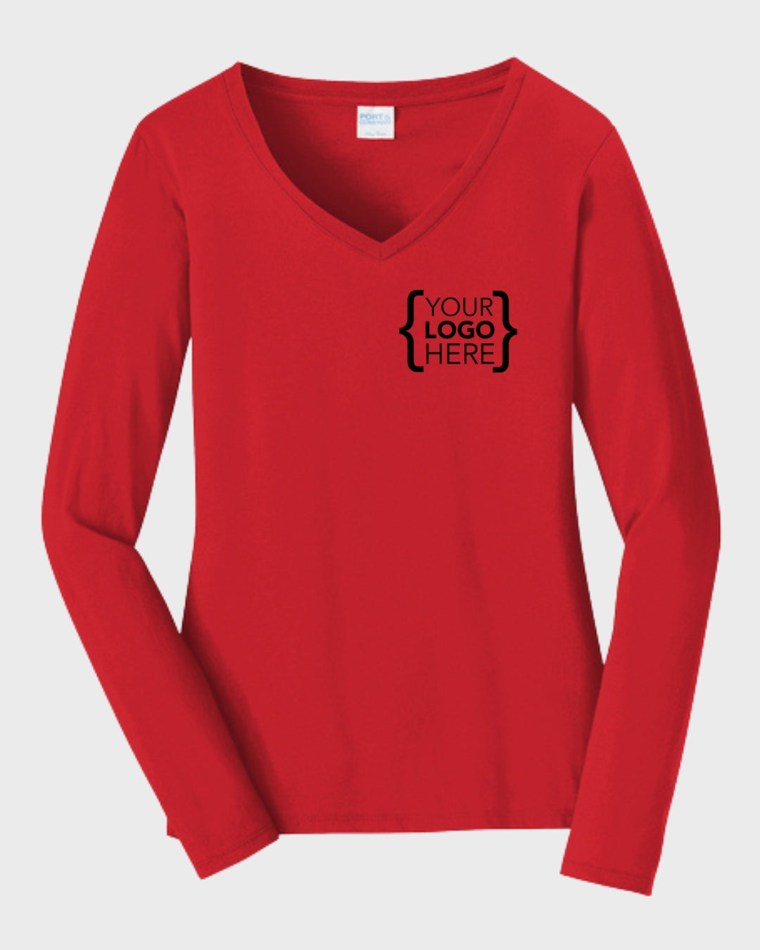 Port & Co™ Women's Long Sleeve Fan Favorite™ V-Neck Tee
