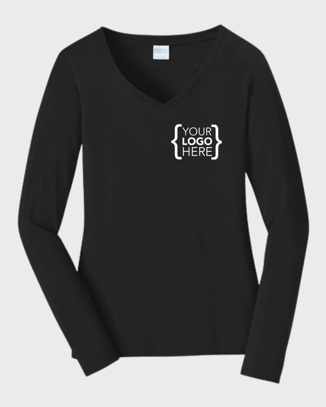 Port & Co™ Women's Long Sleeve Fan Favorite™ V-Neck Tee