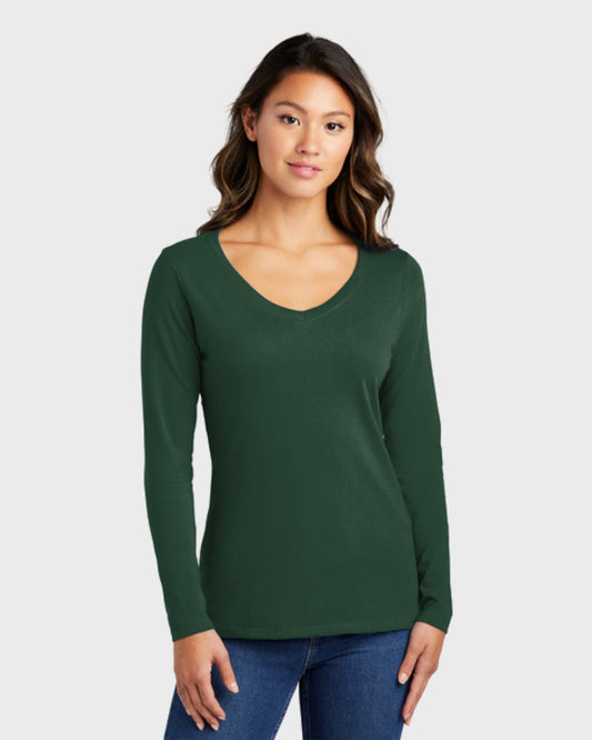 Port & Co™ Women's Long Sleeve Fan Favorite™ V-Neck Tee