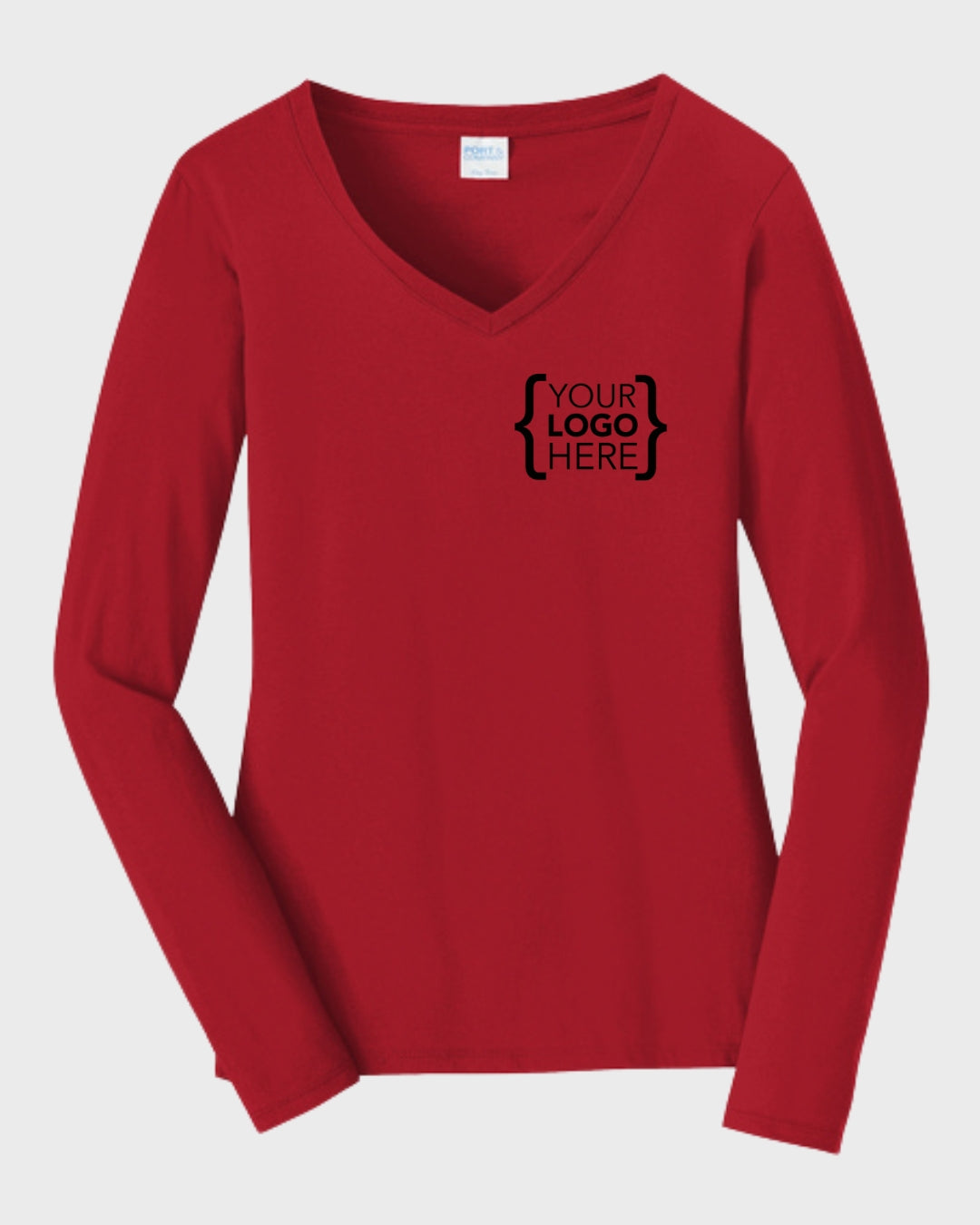 Port & Co™ Women's Long Sleeve Fan Favorite™ V-Neck Tee