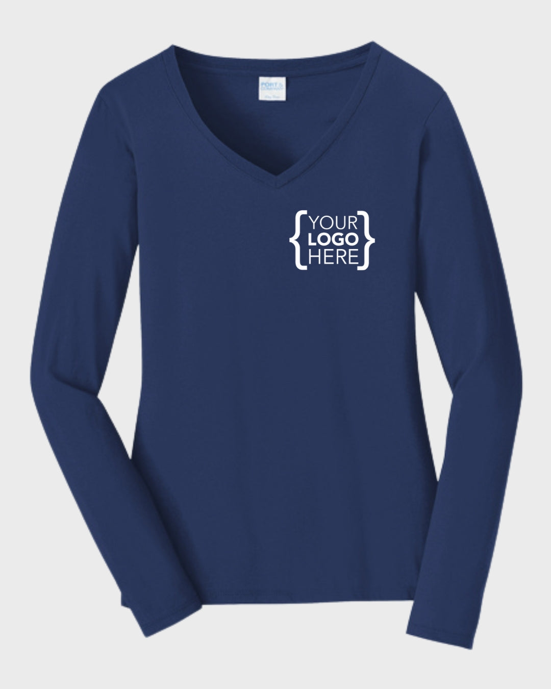 Port & Co™ Women's Long Sleeve Fan Favorite™ V-Neck Tee