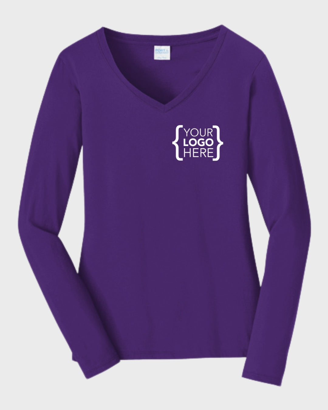 Port & Co™ Women's Long Sleeve Fan Favorite™ V-Neck Tee
