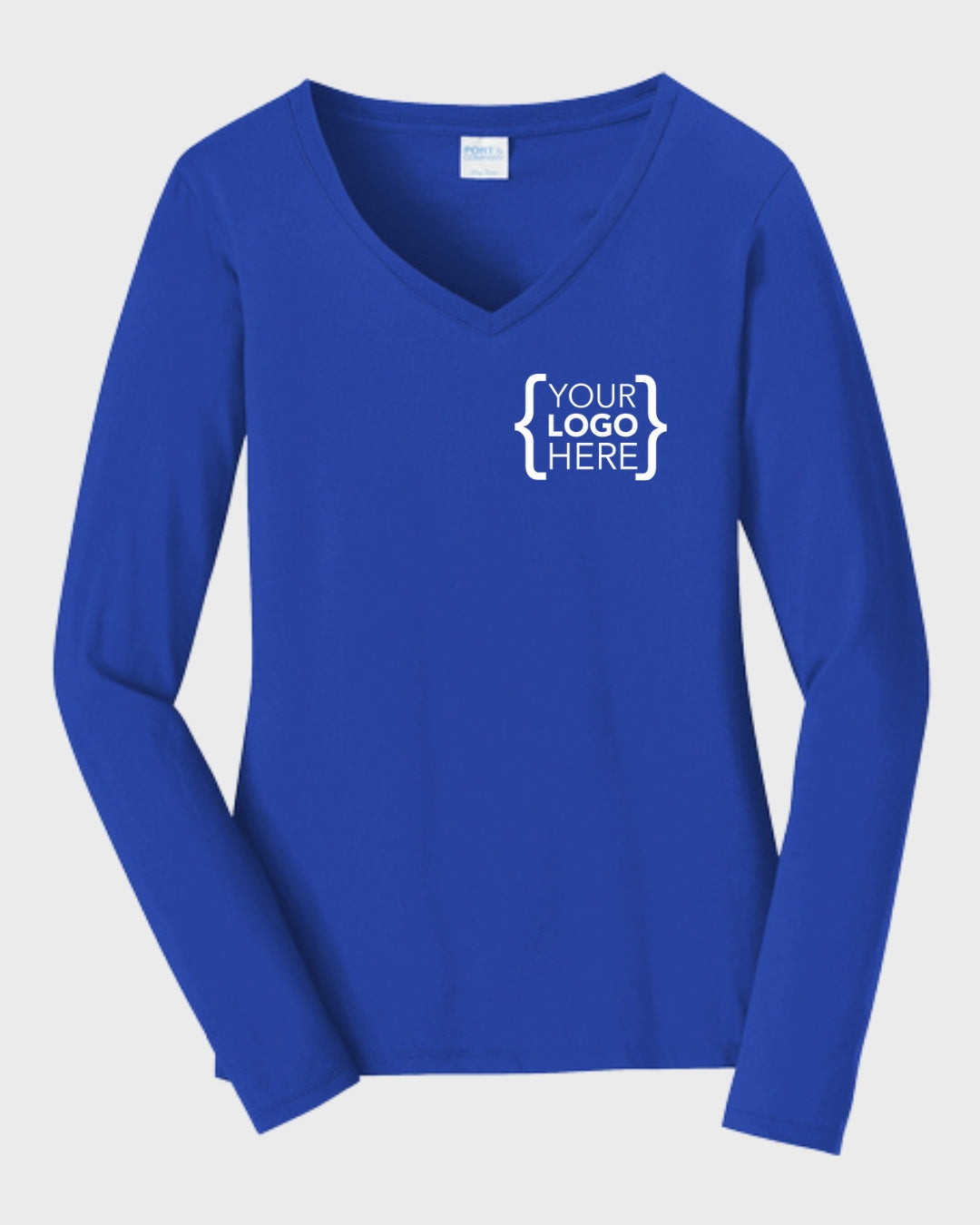 Port & Co™ Women's Long Sleeve Fan Favorite™ V-Neck Tee