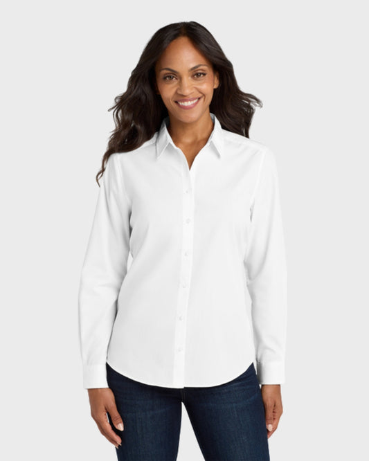 Port Authority® Women's Long Sleeve Carefree Poplin Shirt