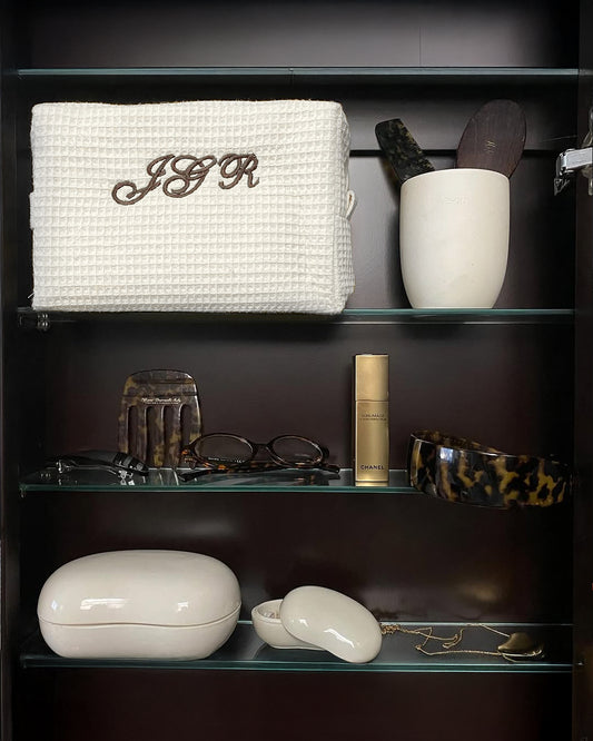 Monogram Waffle Cosmetic Bag