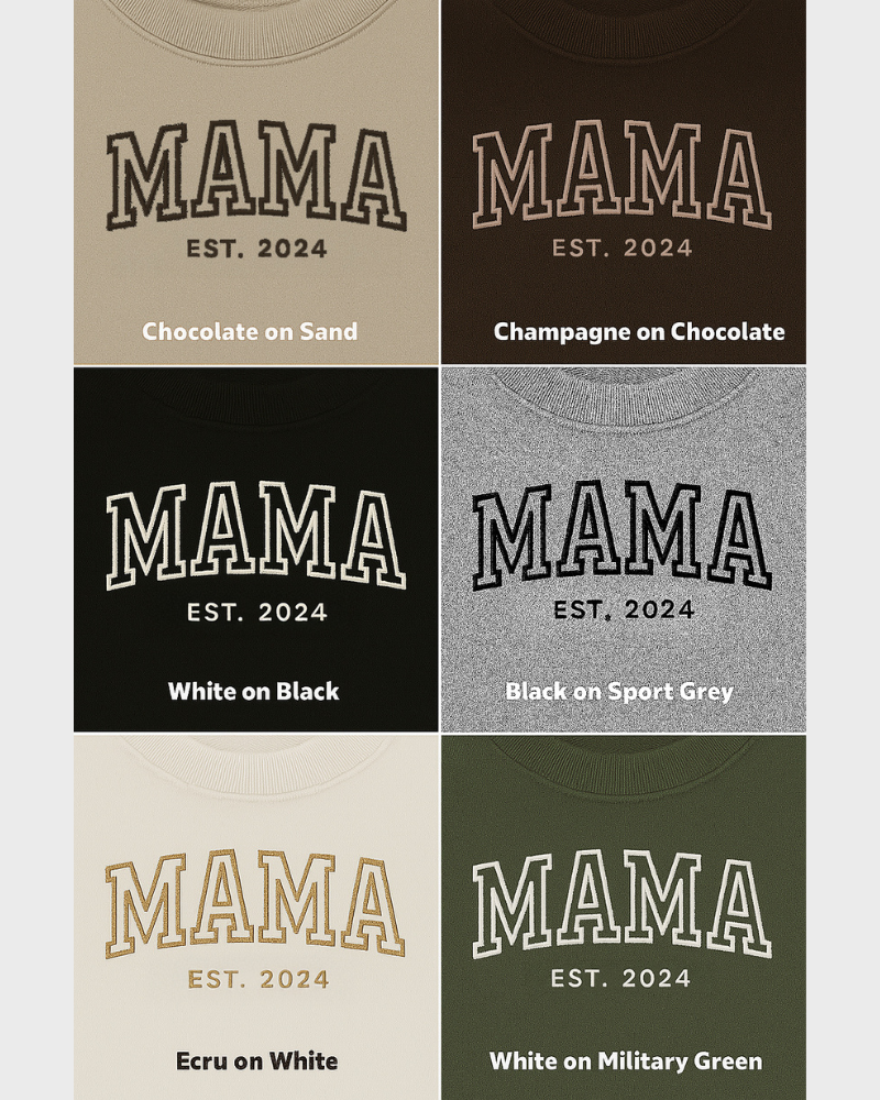 Classic Varsity Mama Embroidered Sweatshirt