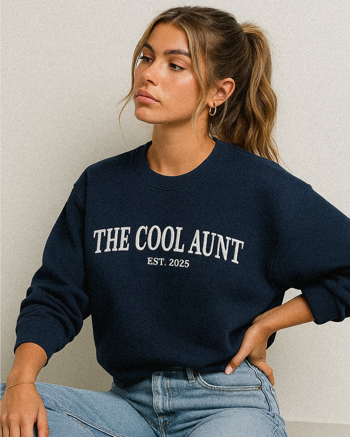 The Cool Aunt Arch Embroidered Sweatshirt