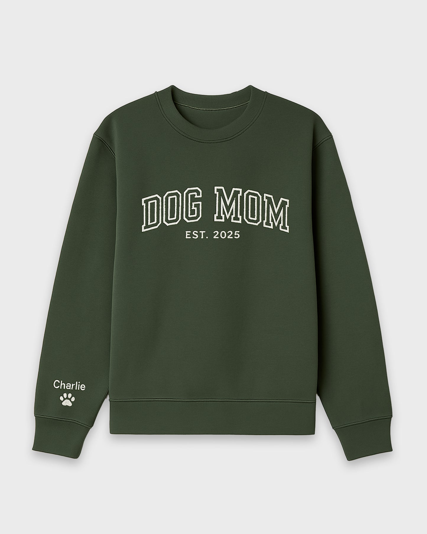 Varsity Dog Mom Embroidered Sweatshirt