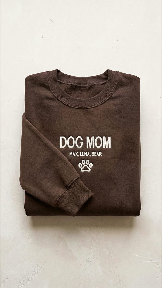 Dog Mom Gift Box | Personalized Pet's Name Sweatshirt, Tote, Mug, Candle, Accessory Pouch & Waffle Throw