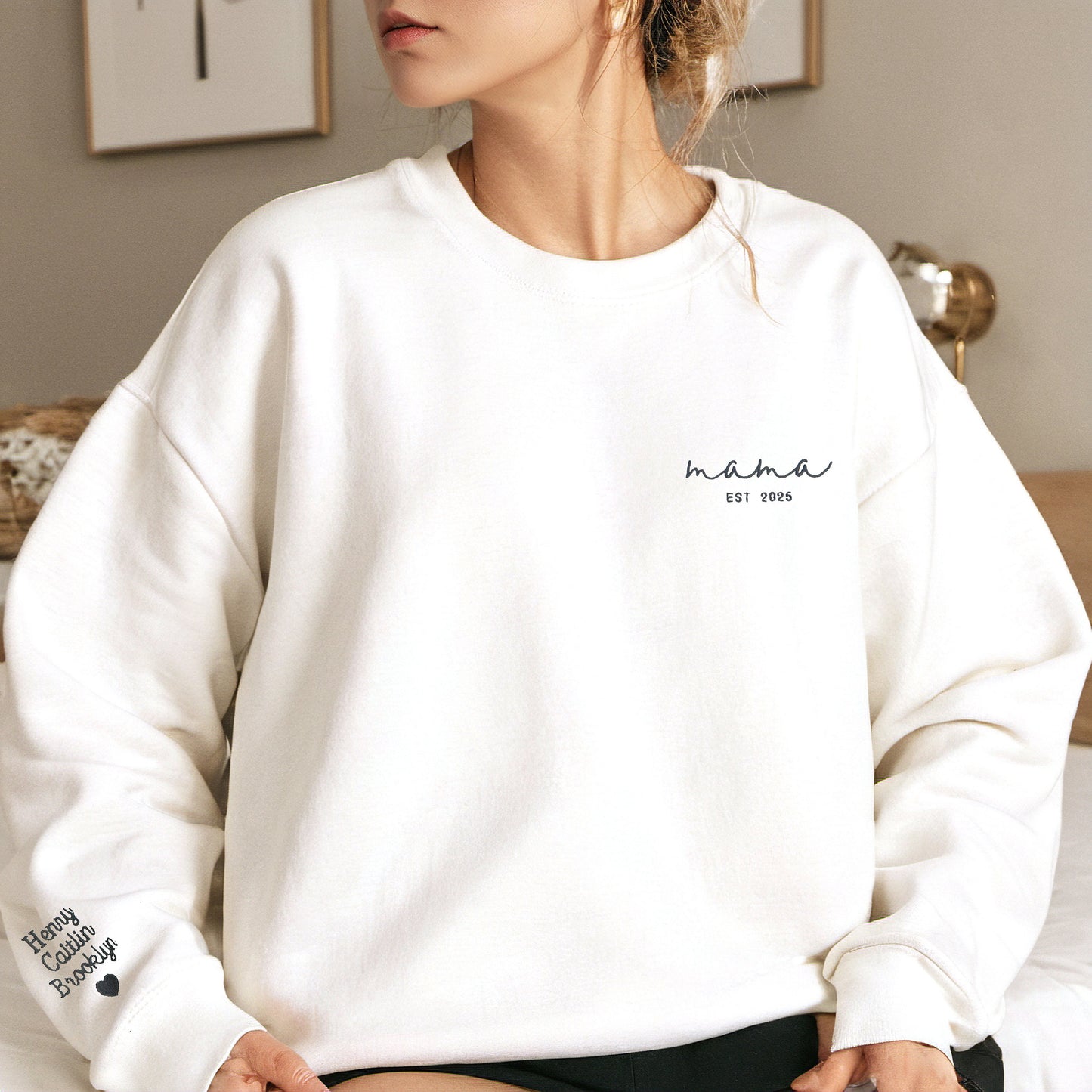 Custom Embroidered Mama Sweatshirt