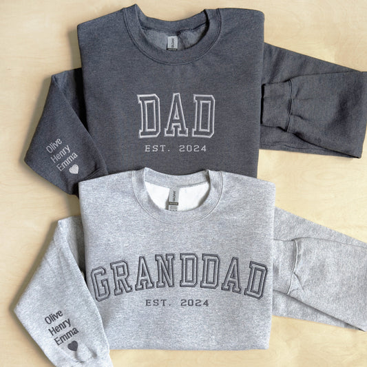 Dad Granddad Embroidered Gift Sweatshirt