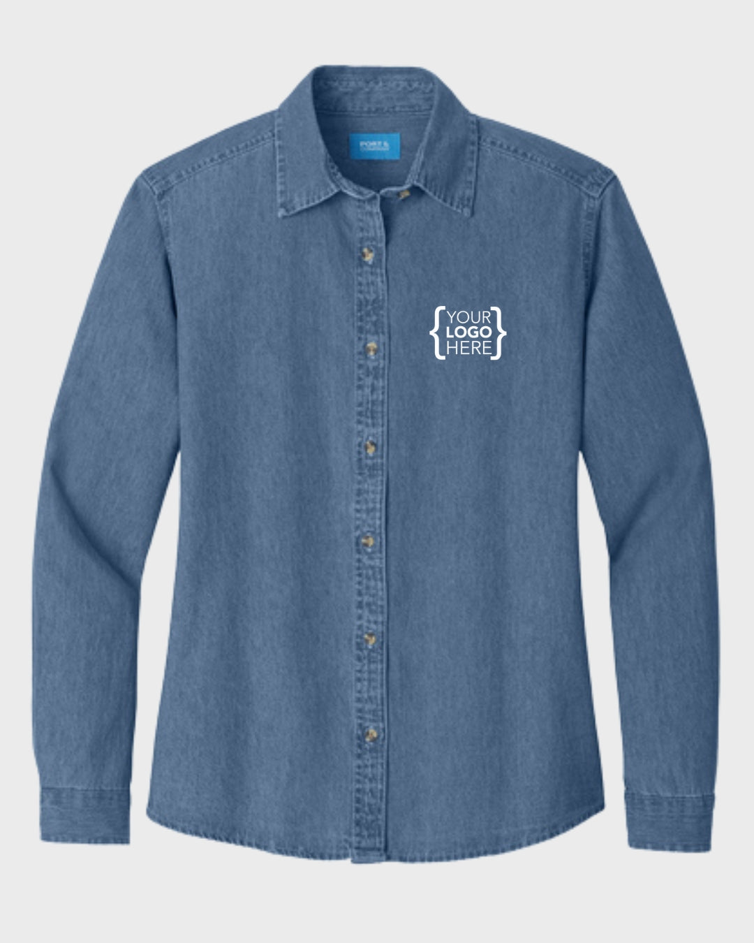 Port & Co™ Women's Long Sleeve Value Denim Shirt