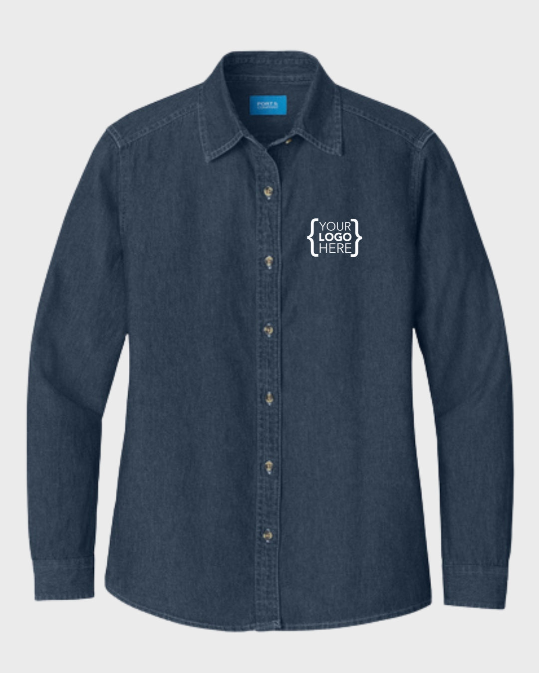 Port & Co™ Women's Long Sleeve Value Denim Shirt