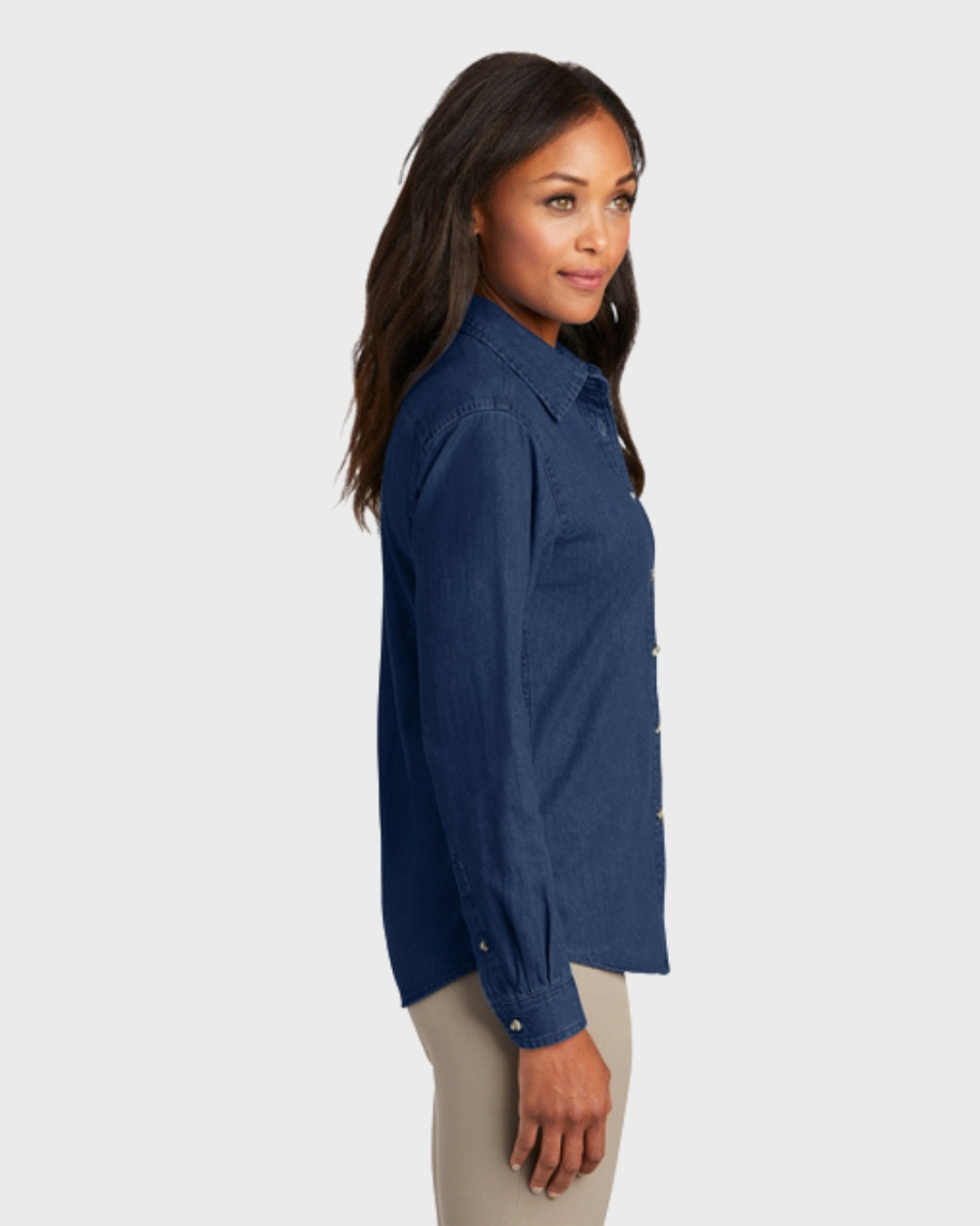 Port & Co™ Women's Long Sleeve Value Denim Shirt