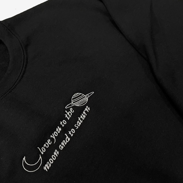 Moon & Saturn Embroidered Sweatshirt