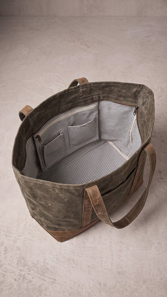 Heavyweight Waxed Canvas Classic Tote