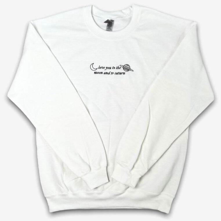 Moon & Saturn Embroidered Sweatshirt