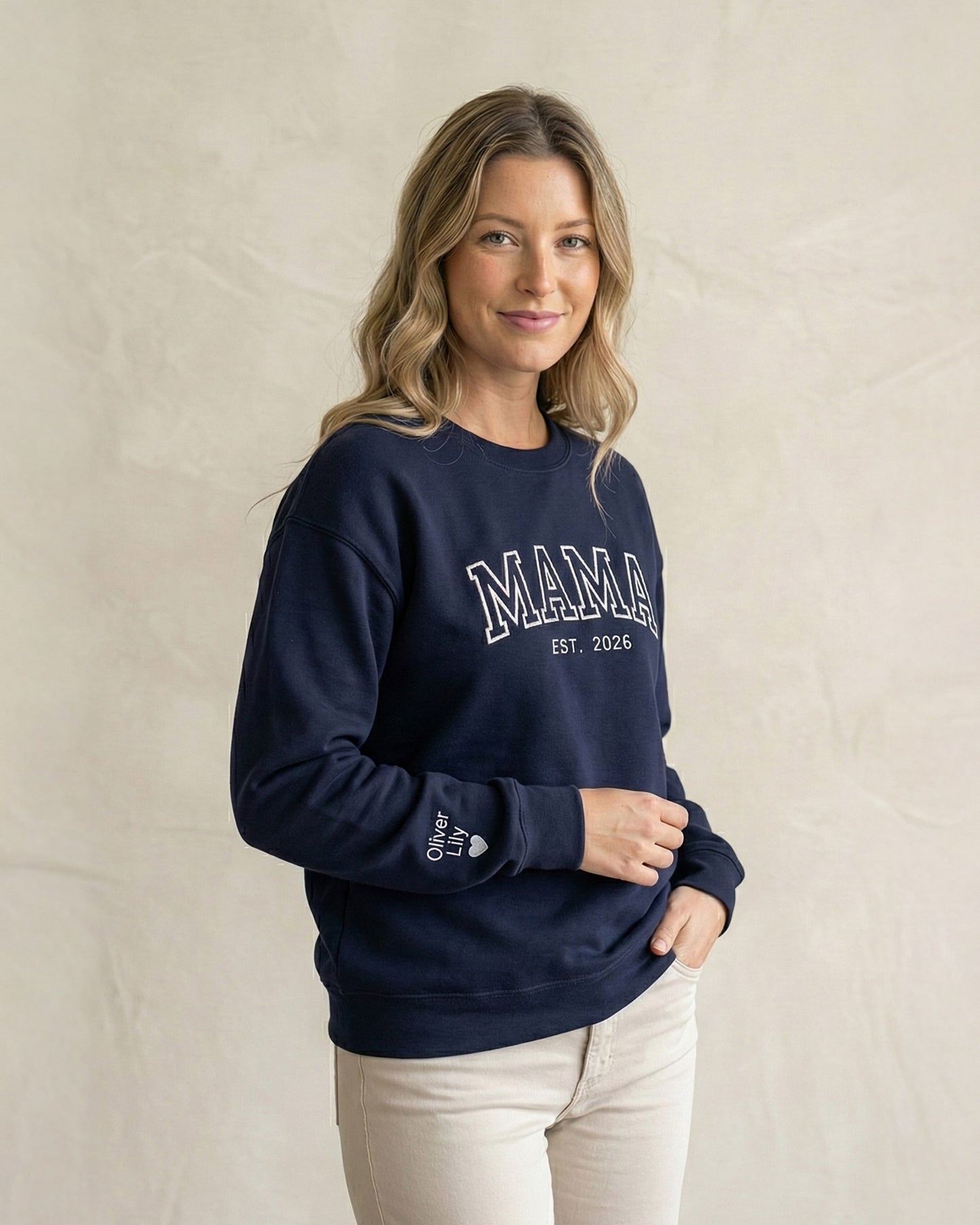 Classic Varsity Mama Embroidered Sweatshirt