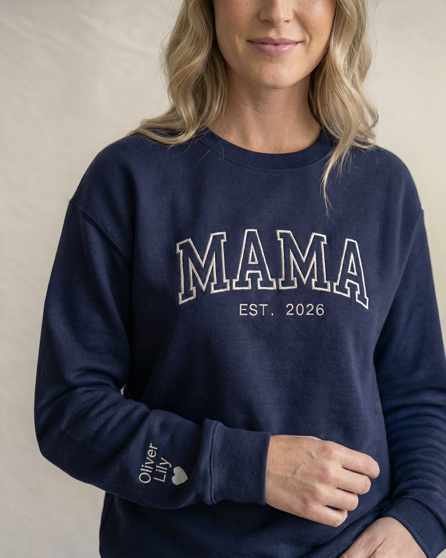 Classic Varsity Mama Embroidered Sweatshirt