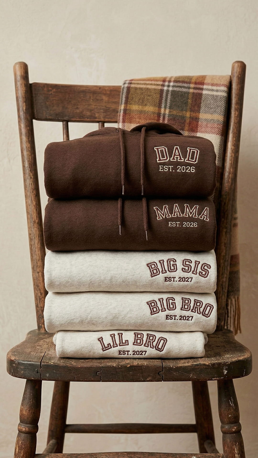 Matching Family Sweatshirts | Personalized Mama, Dad, Sibling & Baby Titles, Est. Years - Adult