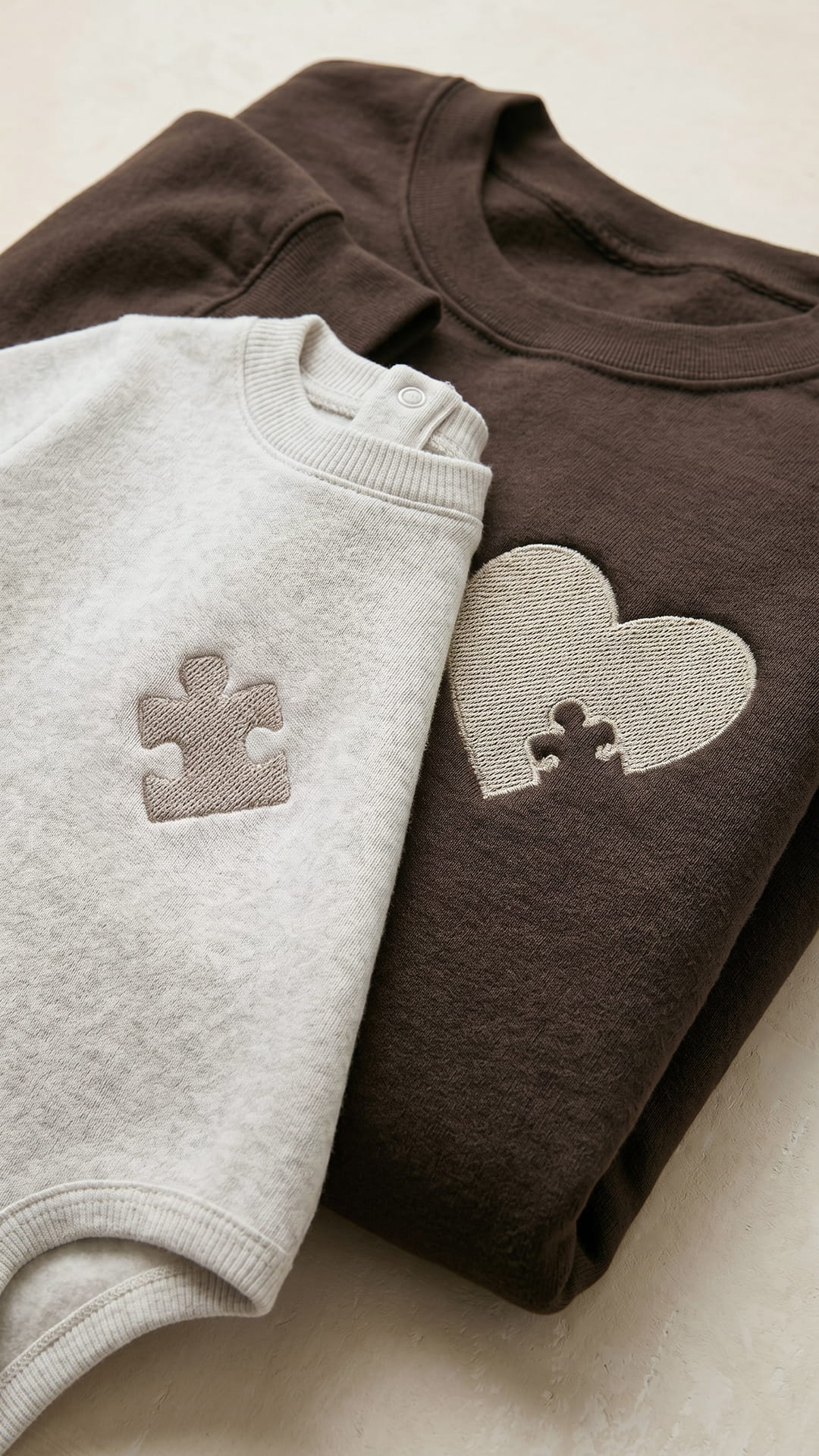 The Puzzle Piece Dad Keepsake Bundle | Matching Embroidered Father & Child Gift Set - Signature