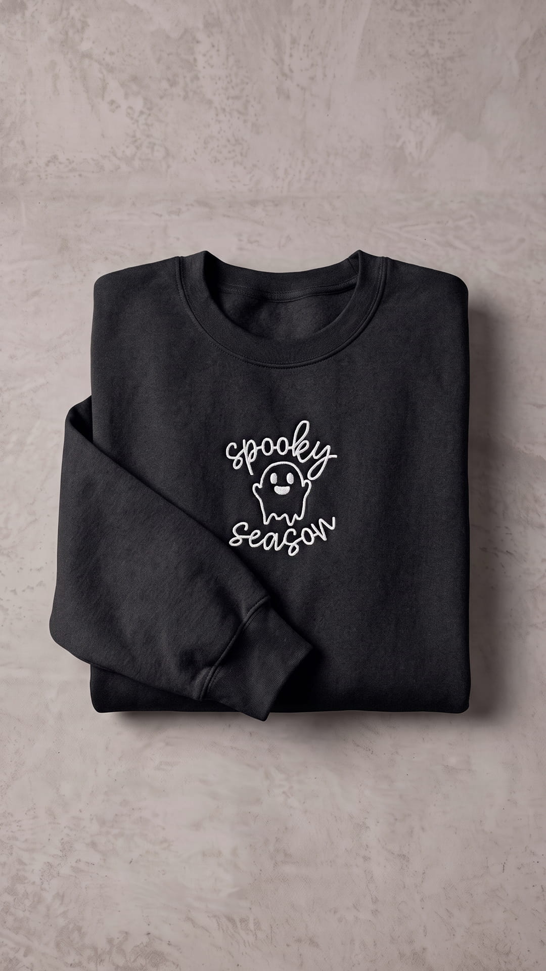 Embroidered Spooky Season Halloween Sweatshirt | Cute Ghost Design