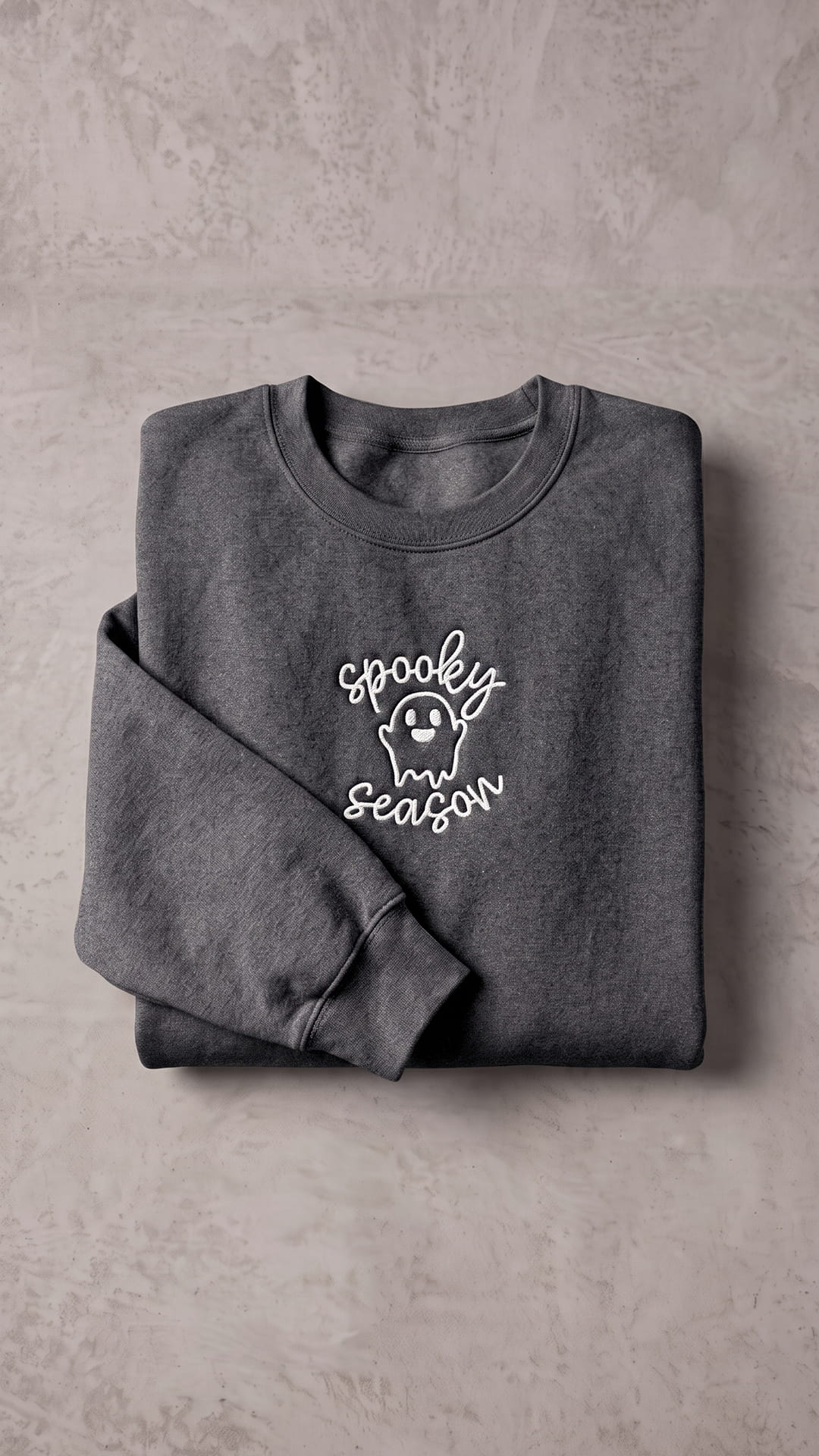 Embroidered Spooky Season Halloween Sweatshirt | Cute Ghost Design