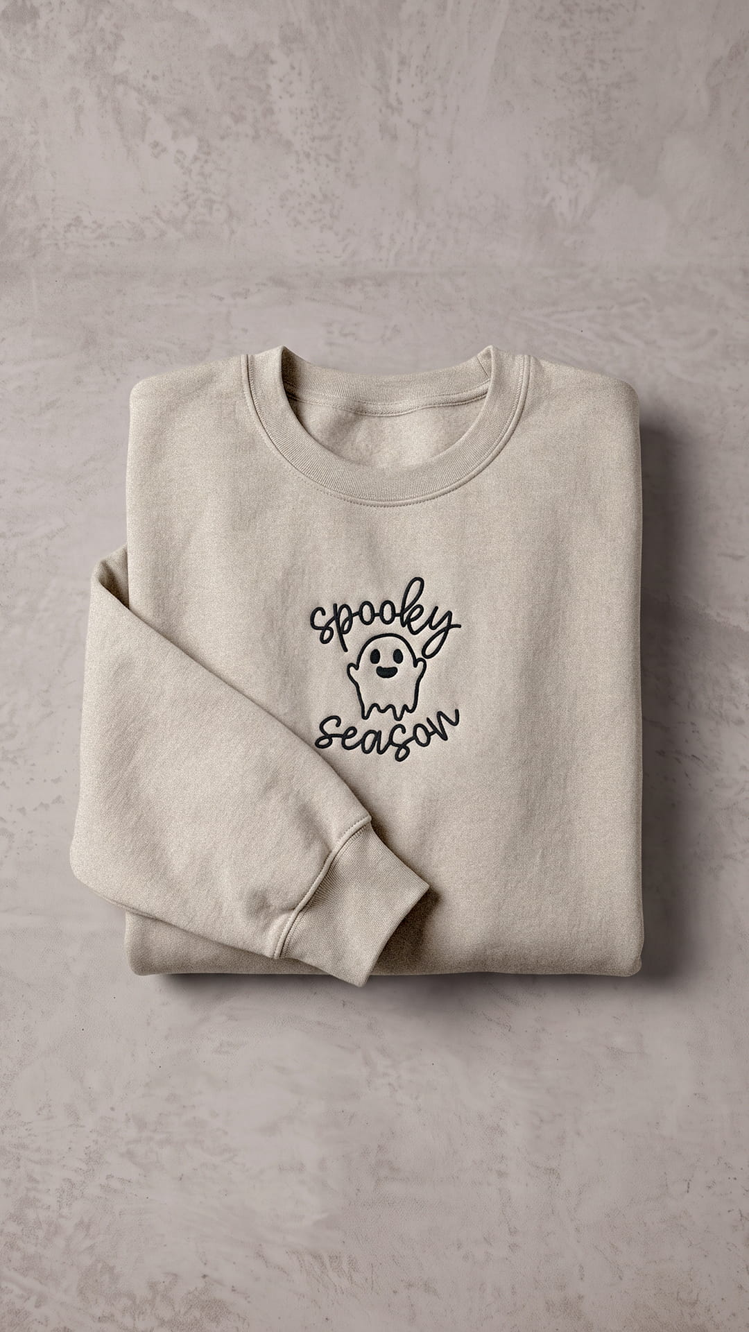 Embroidered Spooky Season Halloween Sweatshirt | Cute Ghost Design