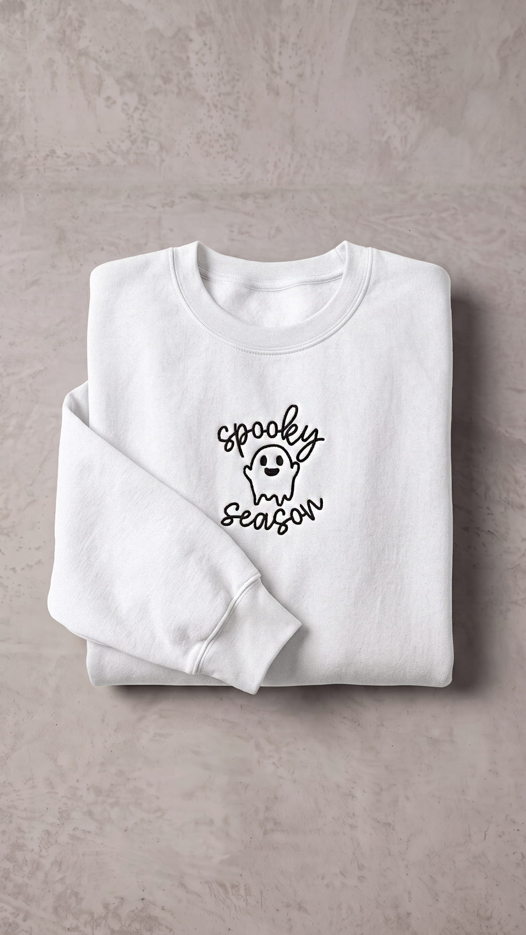 Embroidered Spooky Season Halloween Sweatshirt | Cute Ghost Design