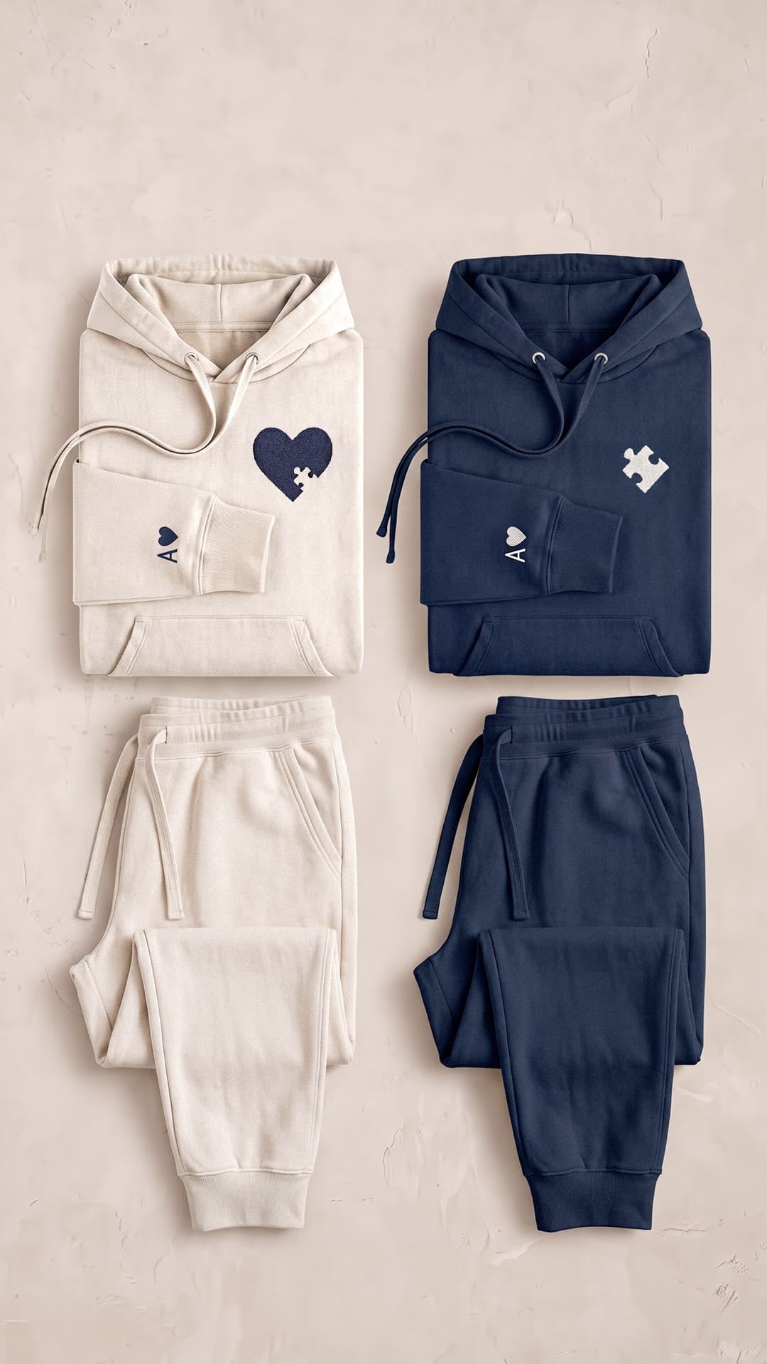 Personalized Puzzle Piece Couples Sweatsuit Set | Matching Hoodies & Sweatpants